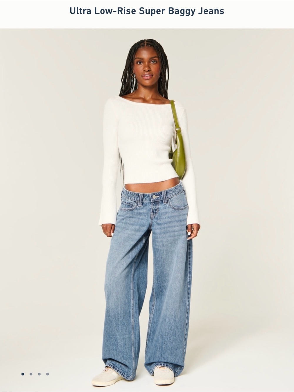 Hollister Light Blue Ultra Low-Rise Baggy Jeans